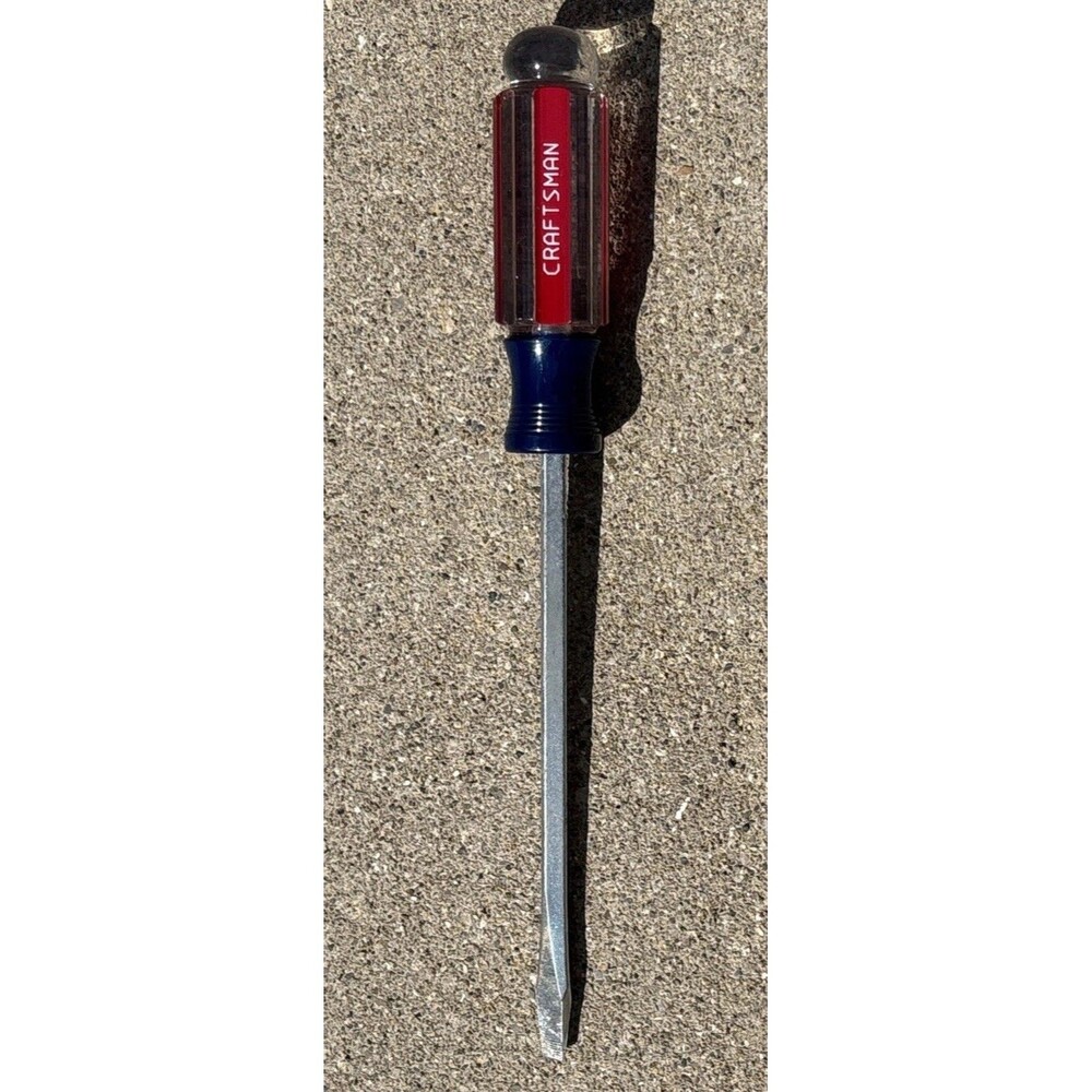 CRAFTSMAN 1/4” FLATHEAD SCREWDRIVER 41584 S PR USA Clear Red Handle Slotted